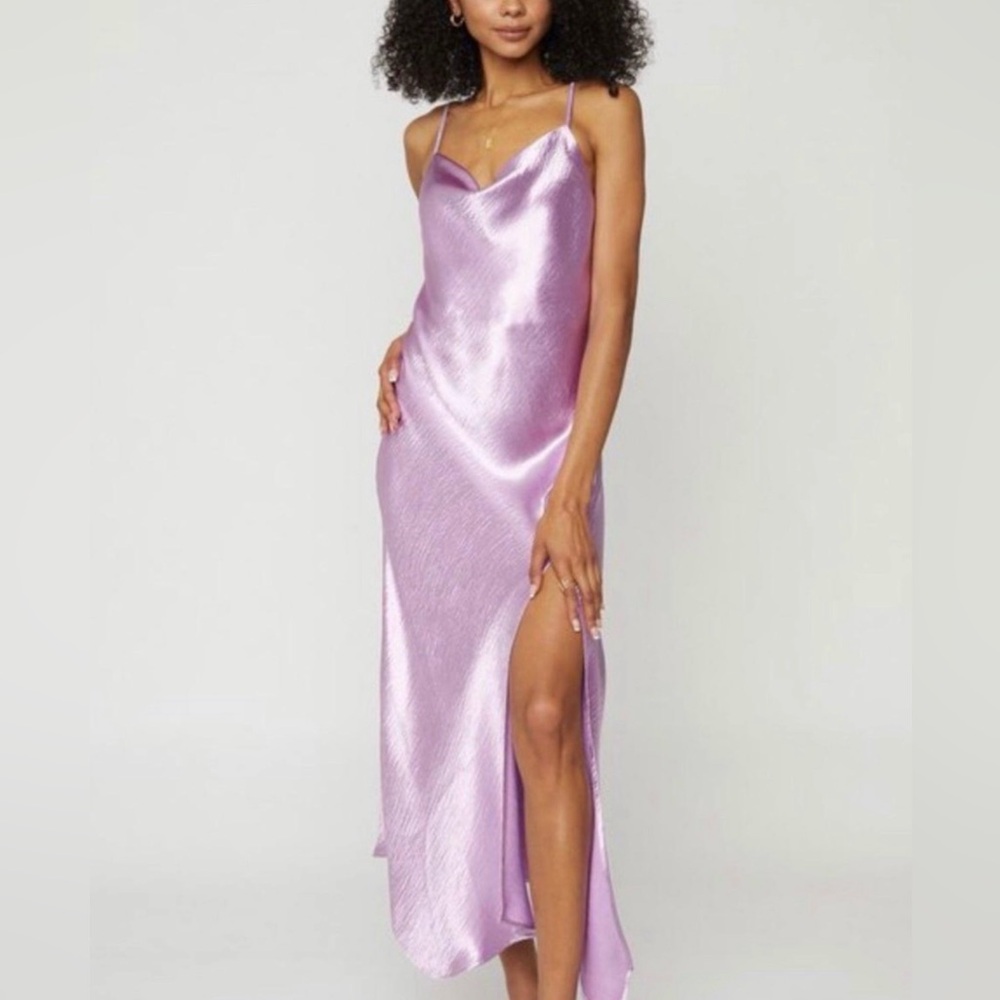 Elegant Lavender Satin Slip Dress